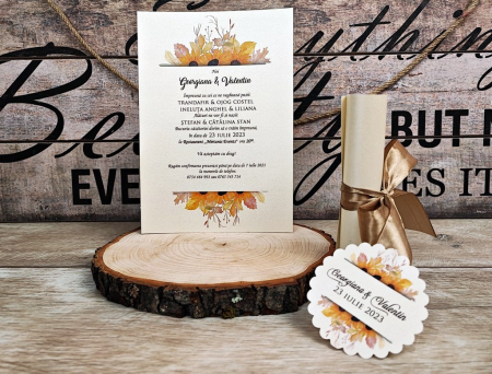 Invitatie papirus Sunflower [3]