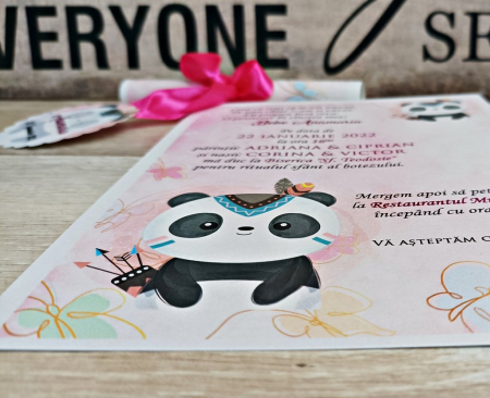 Invitatie papirus Sweet Panda [2]