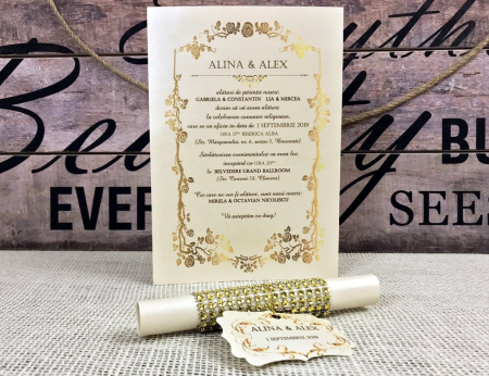 Invitatie pergament - Golden Style [1]
