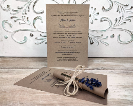 invitatii nunta PAPIRUS - Invitatie Pergament Lavanda