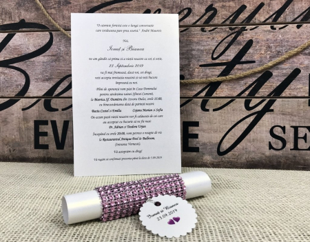 INVITATII NUNTA - Invitatie pergament - Purple Style
