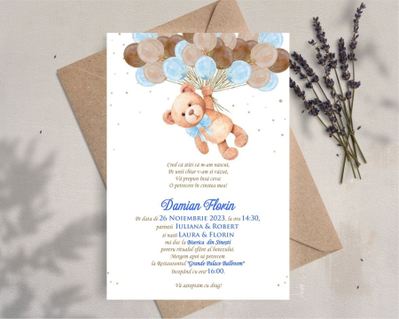 INVITATII BOTEZ - Invitatie - SWEET TEDDY