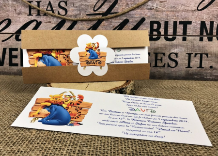 Invitatie - Winnie the Pooh (model alb sidefat) [1]