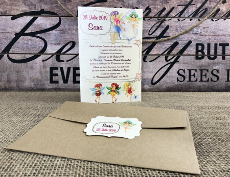 INVITATII BOTEZ - Invitatie ZANE (crem sidefat)