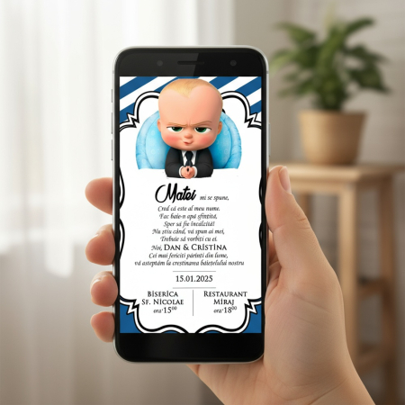 Invitatii botez BABY BOSS PM212 [2]