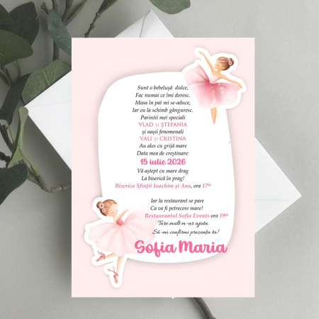 Invitatii botez BALERINA (PLIC) [1]