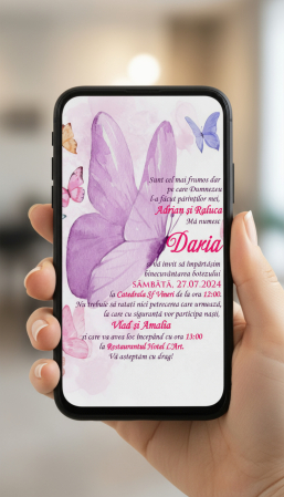 Invitatii botez Fluturi PM226 [5]