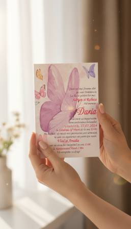 Invitatii botez Fluturi PM226 [2]
