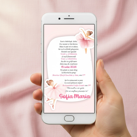 Invitatii botez BALERINA (PLIC) [3]