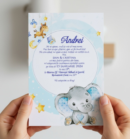 INVITATII BOTEZ - Invitatii botez PM165