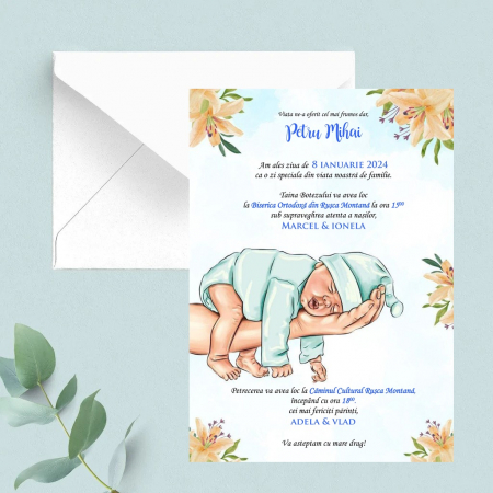 INVITATII BOTEZ - Invitatii botez PM65