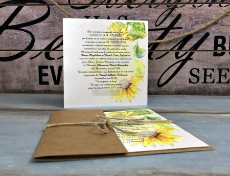 invitatii nunta IEFTINE - Invitatii FLOAREA SOARELUI