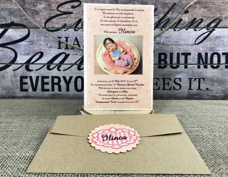 INVITATII BOTEZ - Invitatii FOTO - Sweet Pink