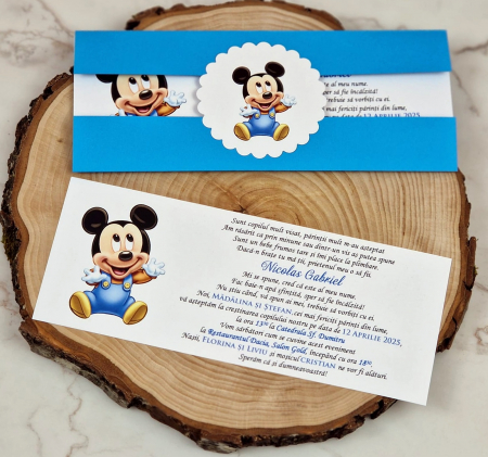 Invitatii MICKEY BABY (coperta albastra)