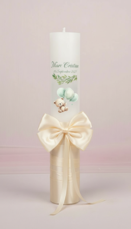 Lumanare de botez Teddy (model crem) [1]