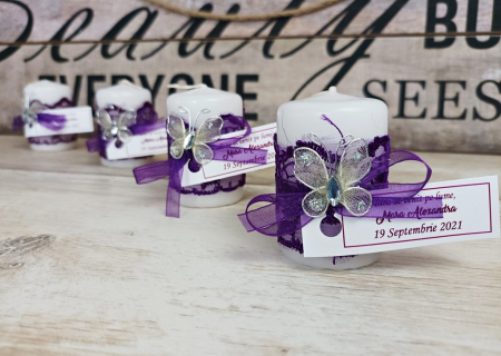 Marturii BOTEZ - Lumanare purple (4cm x 9 cm)