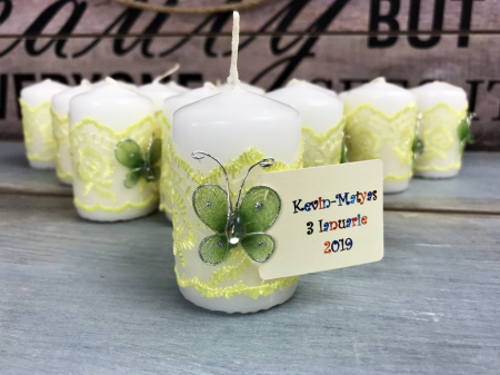 Marturii BOTEZ - Lumanare YELLOW Style (4 cm x 9 cm)