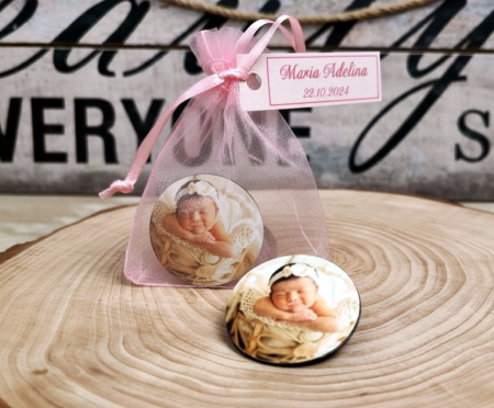 Magnet foto rotund in saculetROZ [1]