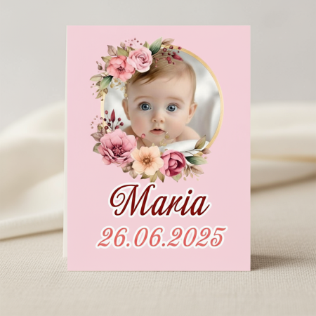 Magneti botez rama florala PINK [2]