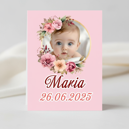 Magneti botez rama florala PINK [3]