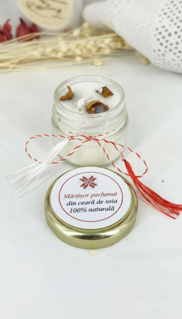 BOTEZ - Martisor tip lumanare parfumata ceara naturala de soia