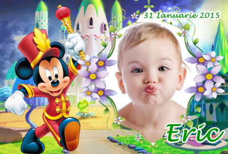 Magneti BOTEZ - Marturie MAGNETICA pentru botez MICKEY & CASTLE