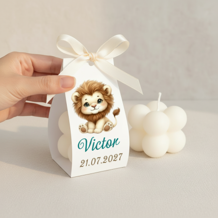 BOTEZ - Marturii  botez LUMANARE BUBBLE (LION)