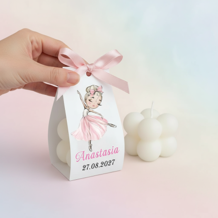 Marturii BOTEZ - Marturii botez LUMANARE BUBBLE (model balerina)