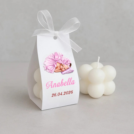 BOTEZ - Marturii botez LUMANARE BUBBLE (model bebelusa)