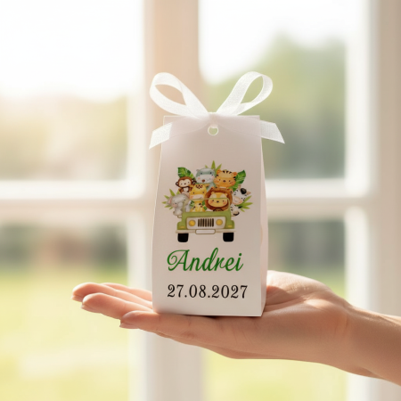 BOTEZ - Ambalaj pentru LUMANARE BUBBLE (model safari)