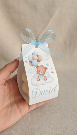 Marturii BOTEZ - Ambalaj pentru LUMANARE BUBBLE (model ursulet)