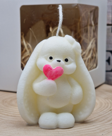 marturii botez LUMANARE IEPURAS  pink heart [2]