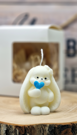 BOTEZ - Marturii botez LUMANARE IEPURAS blue heart