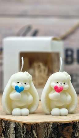 8 Martie - marturii botez LUMANARE IEPURAS GEMENI