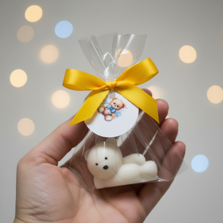 Marturii BOTEZ - Marturii botez LUMANARE URSULET (YELLOW)