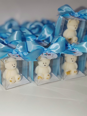 BOTEZ - Marturii botez LUMANARE URSULET BLUE