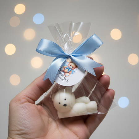 Marturii BOTEZ - Marturii botez LUMANARE URSULET BLUE