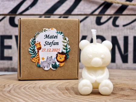 Marturii botez LUMANARE URSULET (cutie craft) [2]
