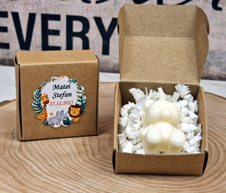 Marturii botez LUMANARE URSULET (cutie craft) [6]