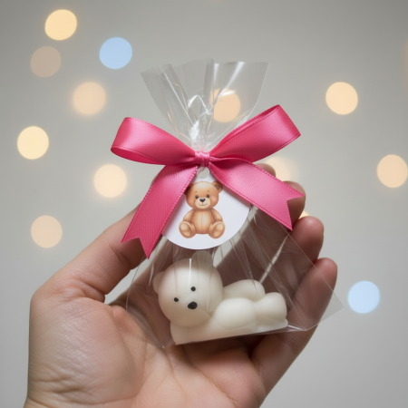 Marturii BOTEZ - Marturii botez LUMANARE URSULET FUCSIA