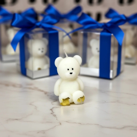 BOTEZ - Marturii botez LUMANARE URSULET ROYAL BLUE