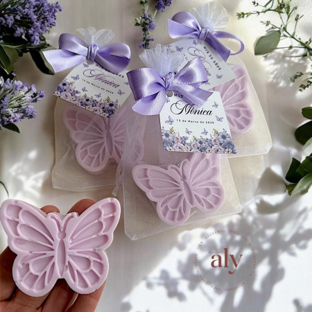 NUNTA - lumanare FLUTURE LILA