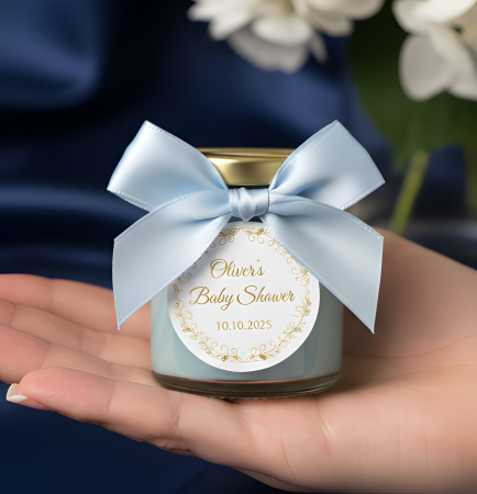 BOTEZ - Marturii lumanare parfumata în borcan BLUE