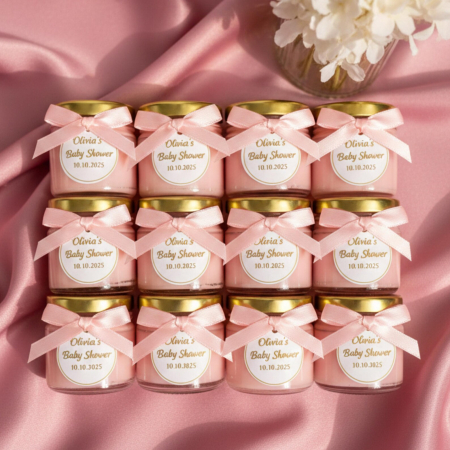 Marturii lumanare parfumata în borcan ROZ [1]