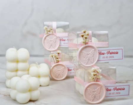 Marturii nunta LUMANARE BUBBLE (flori uscate & sigiliu) [4]