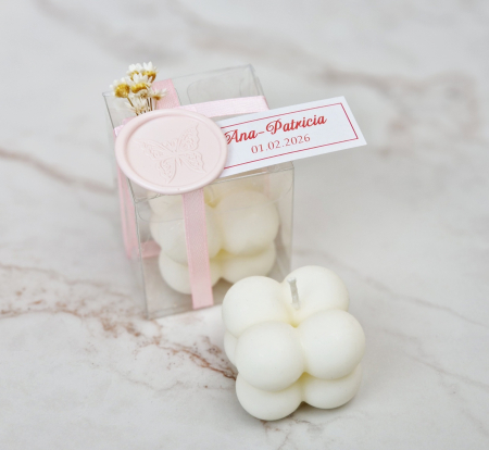 Marturii nunta LUMANARE BUBBLE (flori uscate & sigiliu) [9]