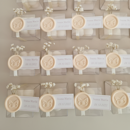 Marturii NUNTA - Marturii nunta LUMANARE BUBBLE (flori uscate & sigiliu)