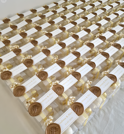 NUNTA - Marturii nunta LUMANARE BUBBLE (flori uscate & sigiliu)