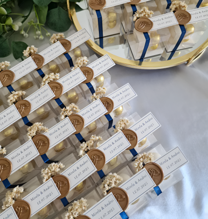 NUNTA - Marturii nunta LUMANARE BUBBLE (flori uscate & sigiliu)