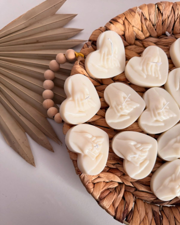 NUNTA - Mărturii nuntă lumânare inimă cu mâini împreunate